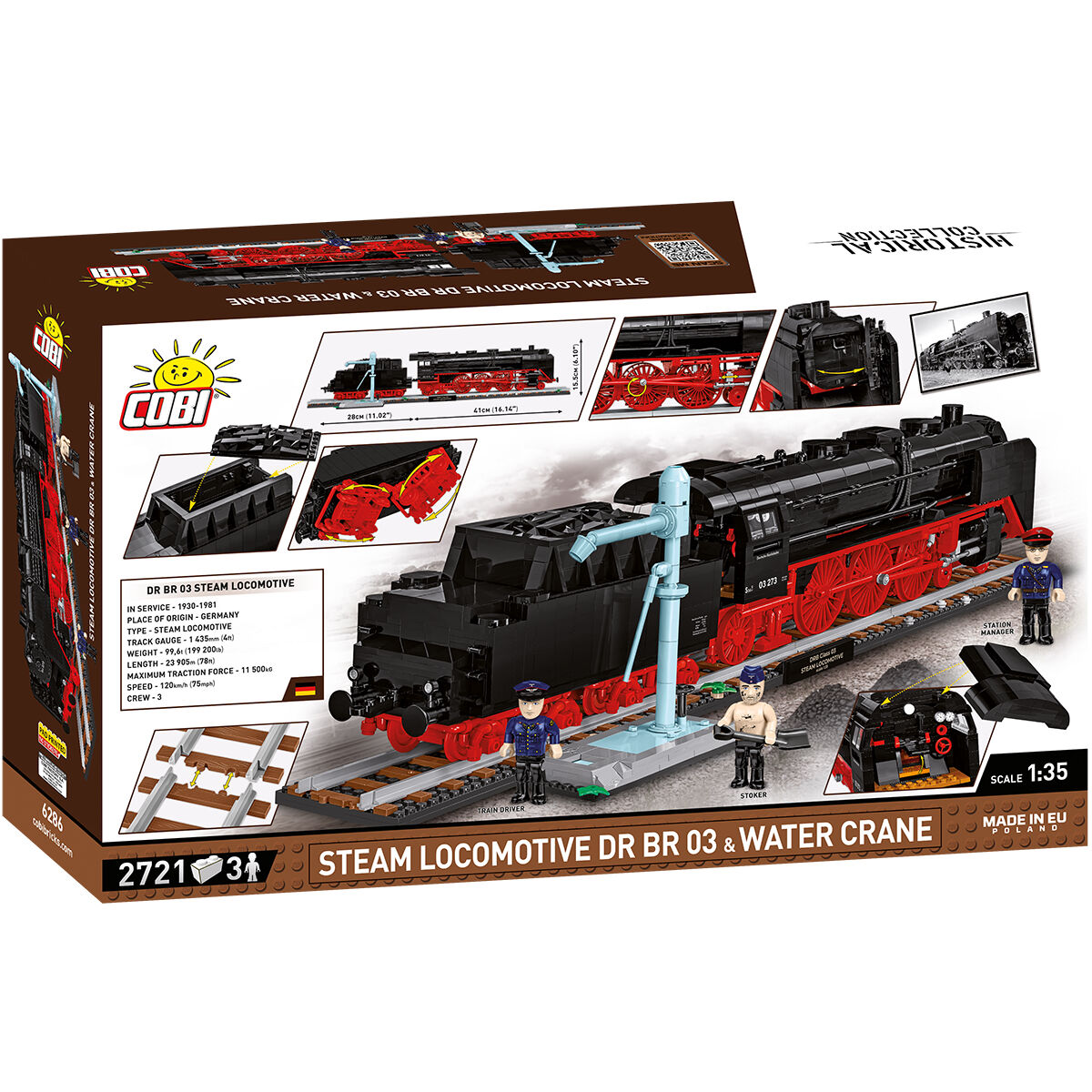 COBI EXECUTIVE EDITION Steam Locomotive DR BR 03 Train & Water Crane : Set #6286