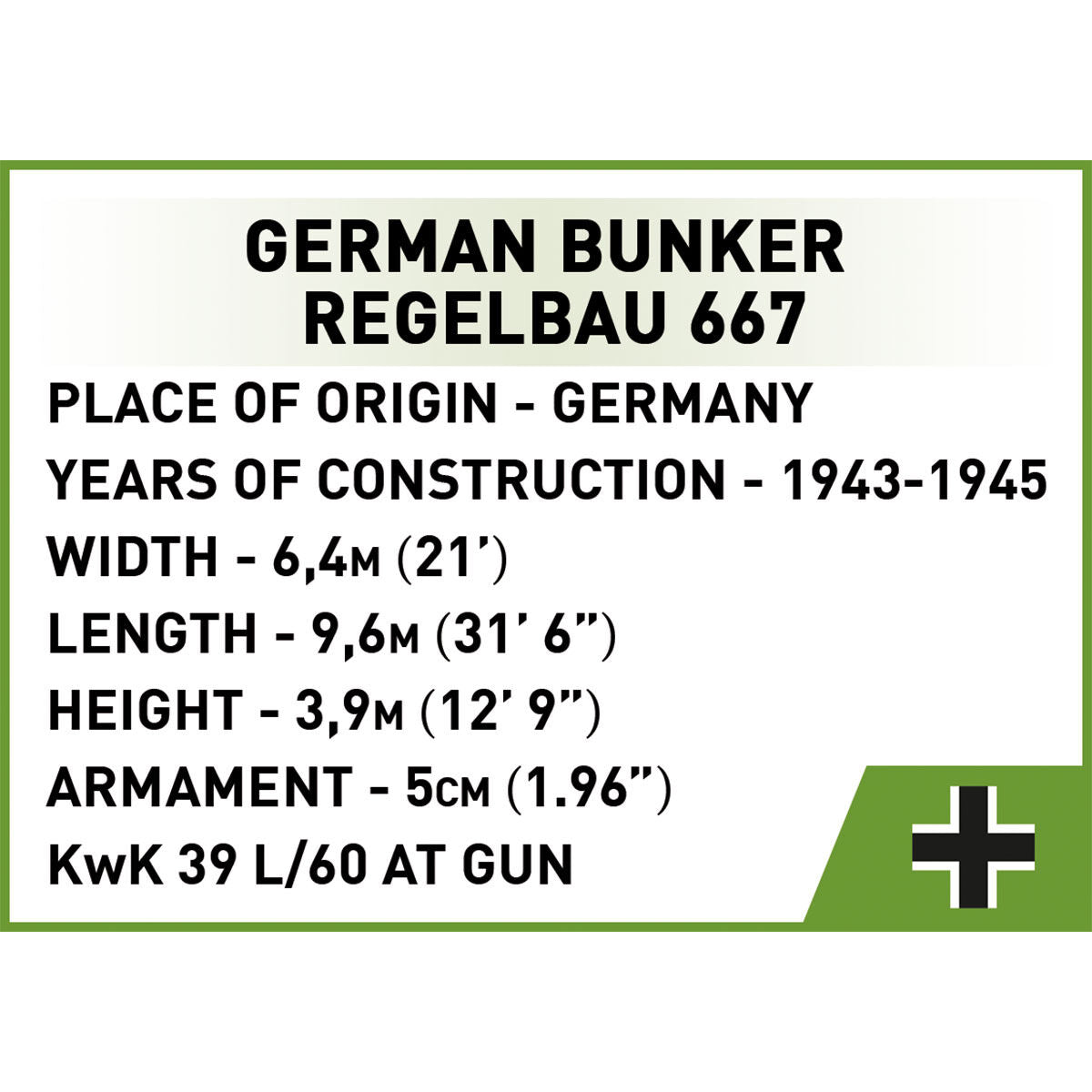 COBI Regelbau 667 German Bunker : Set #3136