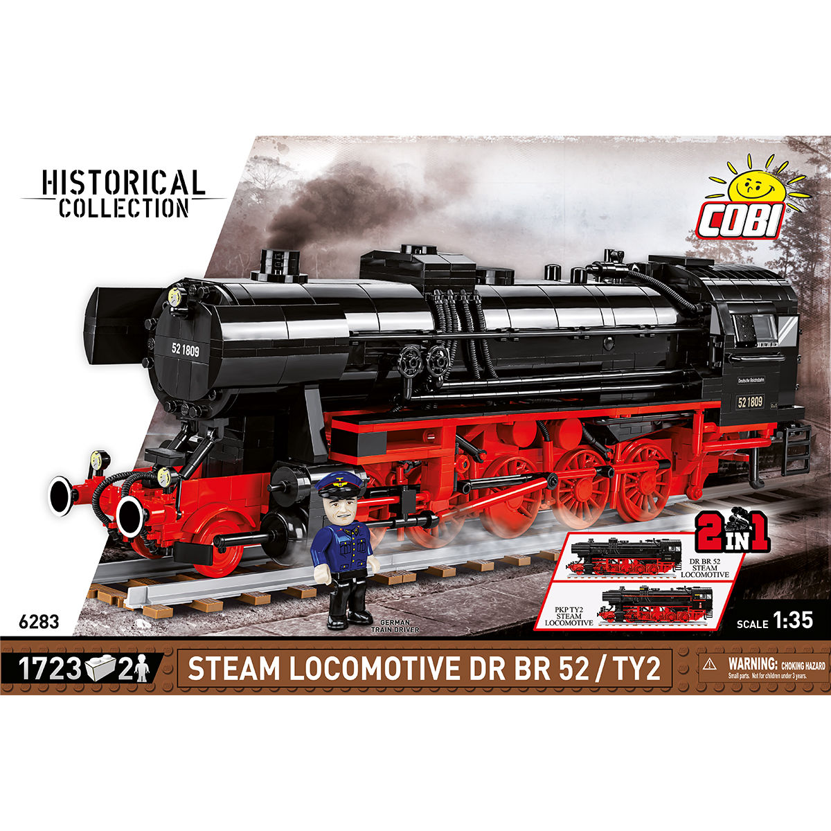 Locomotora de vapor COBI DR BR 52 / TY2: Juego n.° 6283