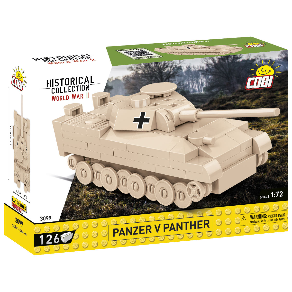 Tanque COBI Panzer V Panther, escala 1:72: Set n.° 3099
