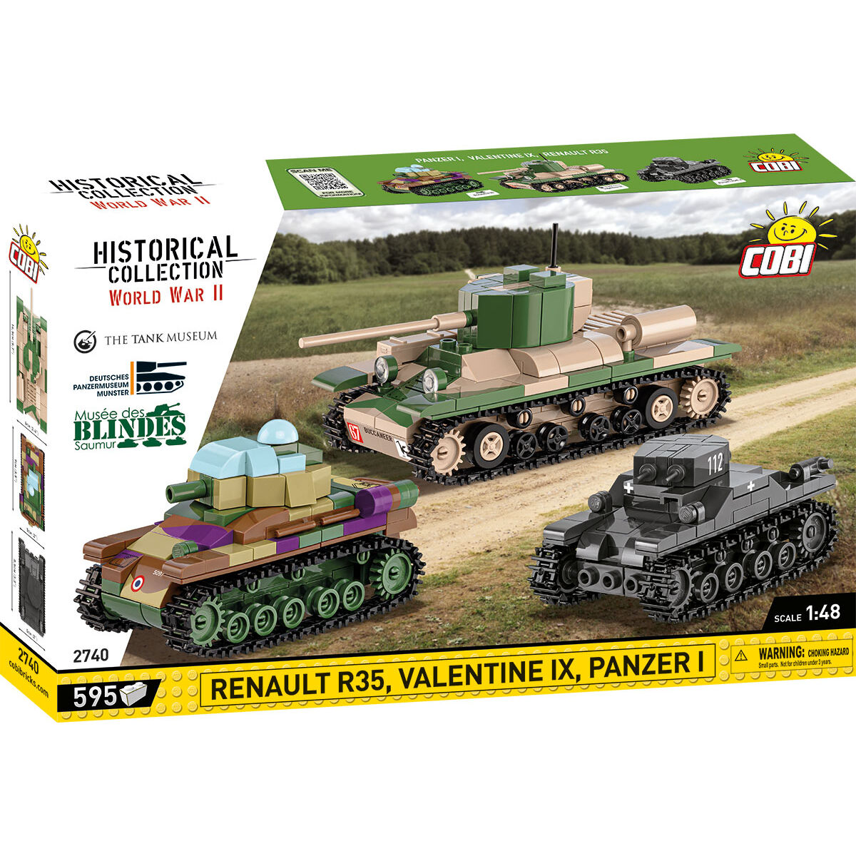 COBI Renault R35, Valentine IX, Panzer I Tanks 1:48: Set #2740