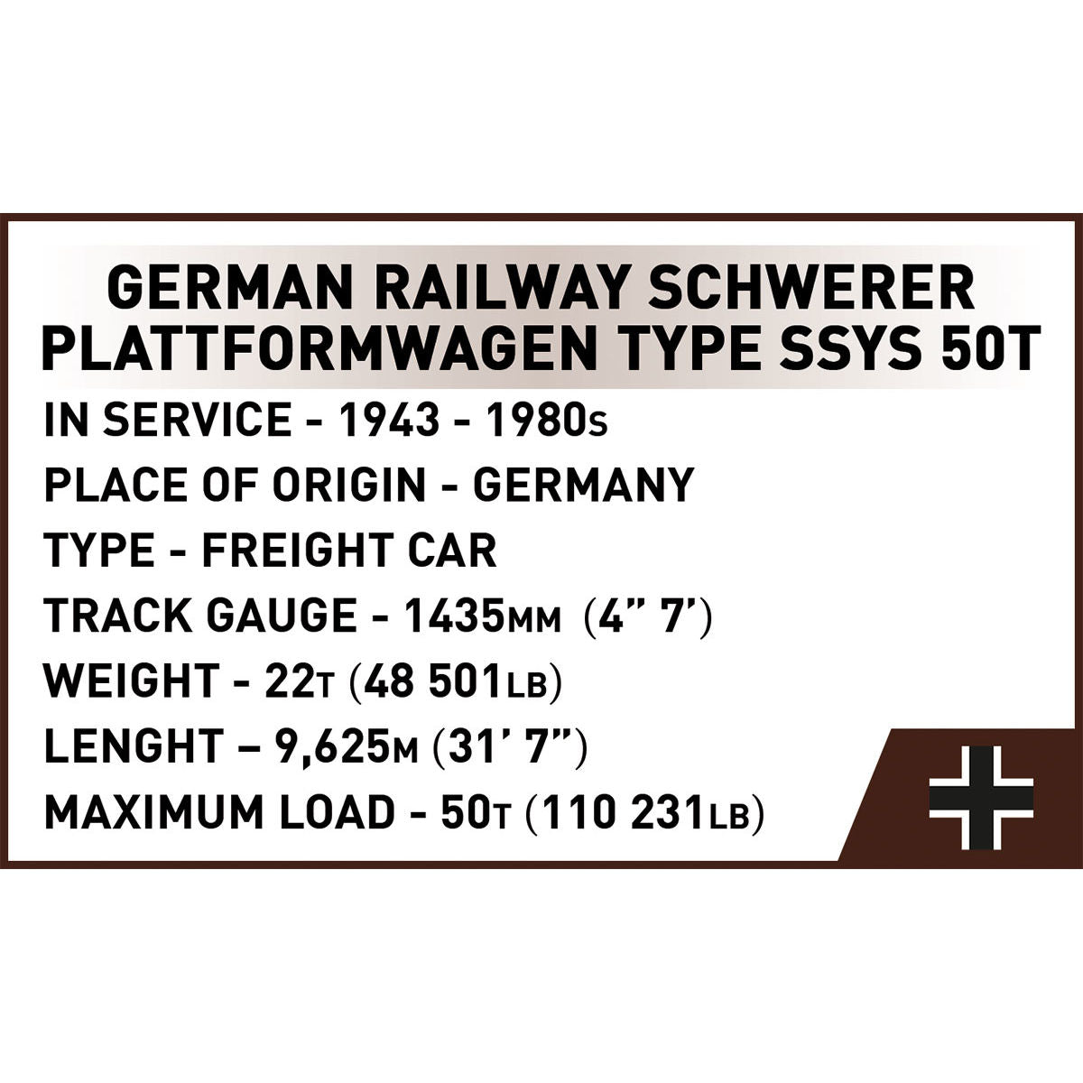 COBI Schwerer Plattformwagen Type Ssys Train Car : Set #6284