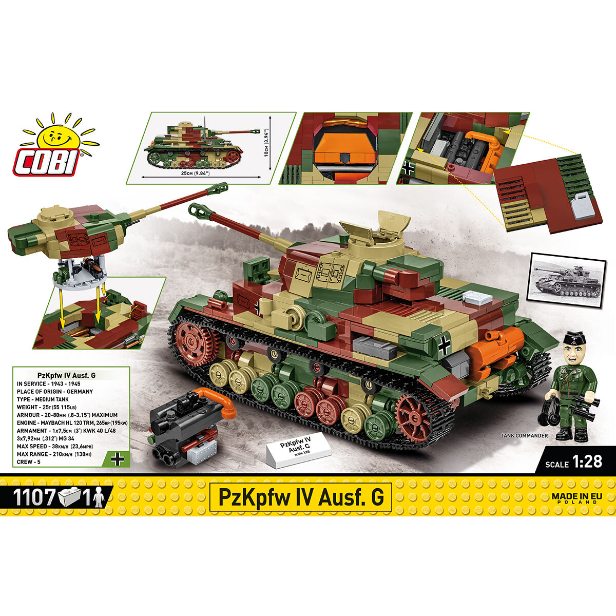 COBI PanzerKampfWagen IV Ausf. G Tank : Set #2592