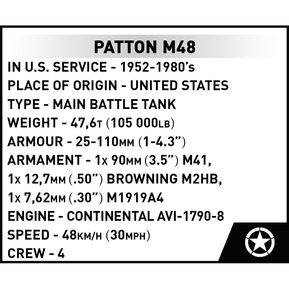 COBI Patton M48 Tank 1:72 Scale: Set #3104
