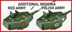Two marking versions for the T-34-85 model—Polish and Soviet—showcasing customization options.