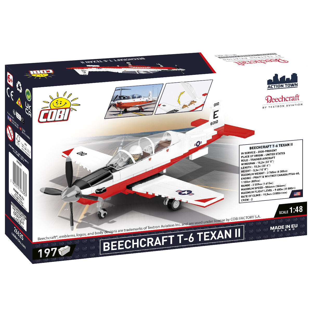 COBI Beechcraft T-6 Texan II Turbohélice Rojo/Blanco: Conjunto n.° 26625