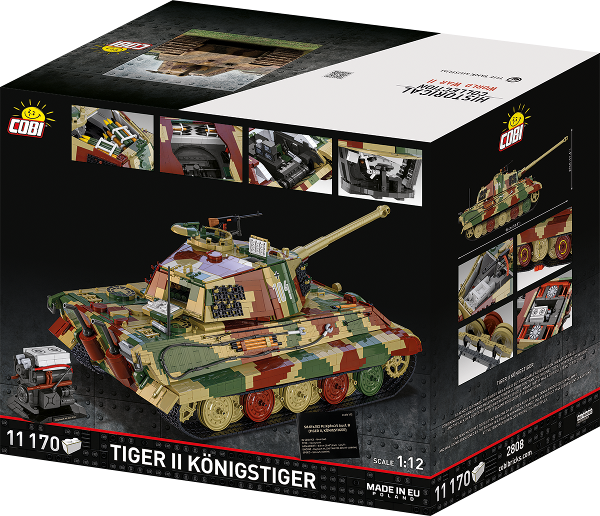 Tanque COBI Tiger II Königstiger escala 1:12: Set #2808