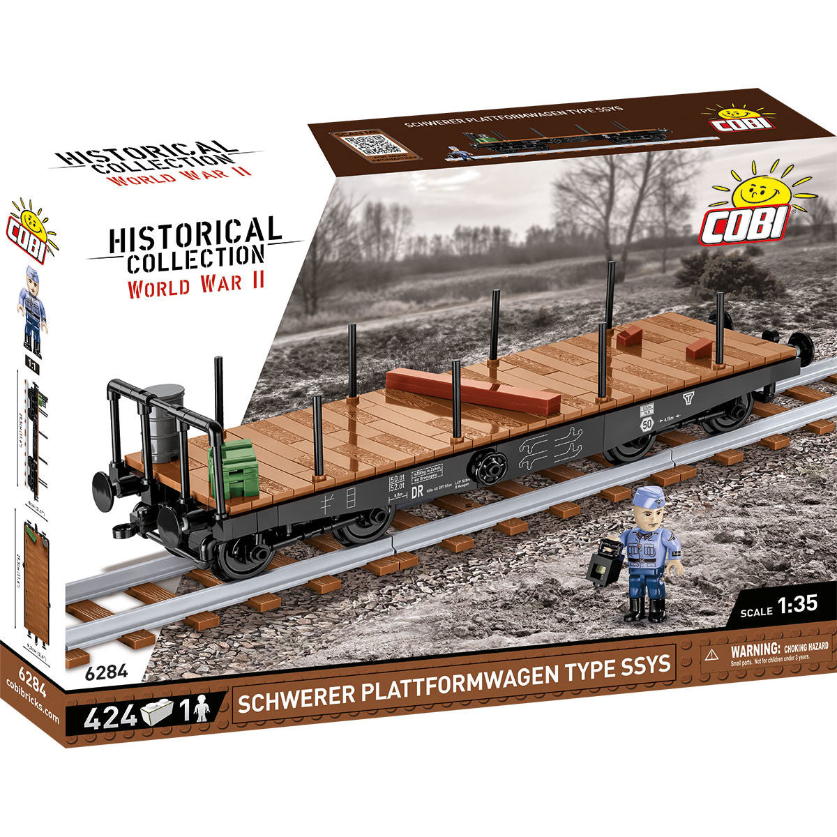 Vagón de tren COBI Schwerer Plattformwagen tipo Ssys: juego #6284