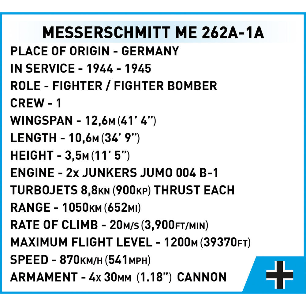 COBI Messerschmitt ME 262A-1A: Set #5721