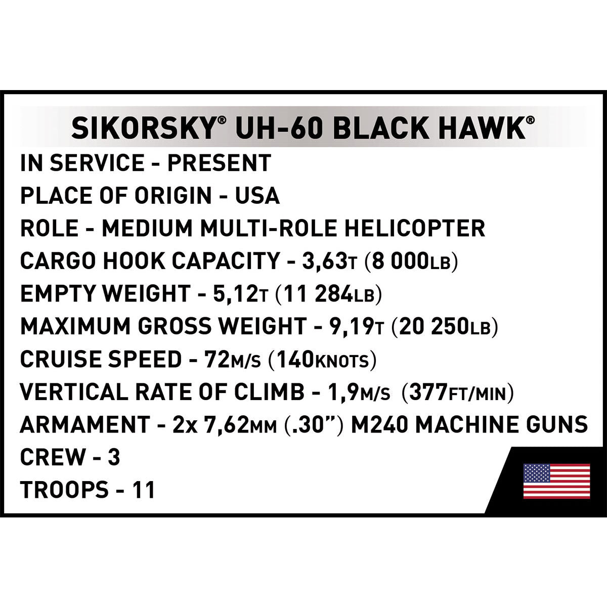 COBI Sikorsky UH-60 Black Hawk Helicopter: Set #5906