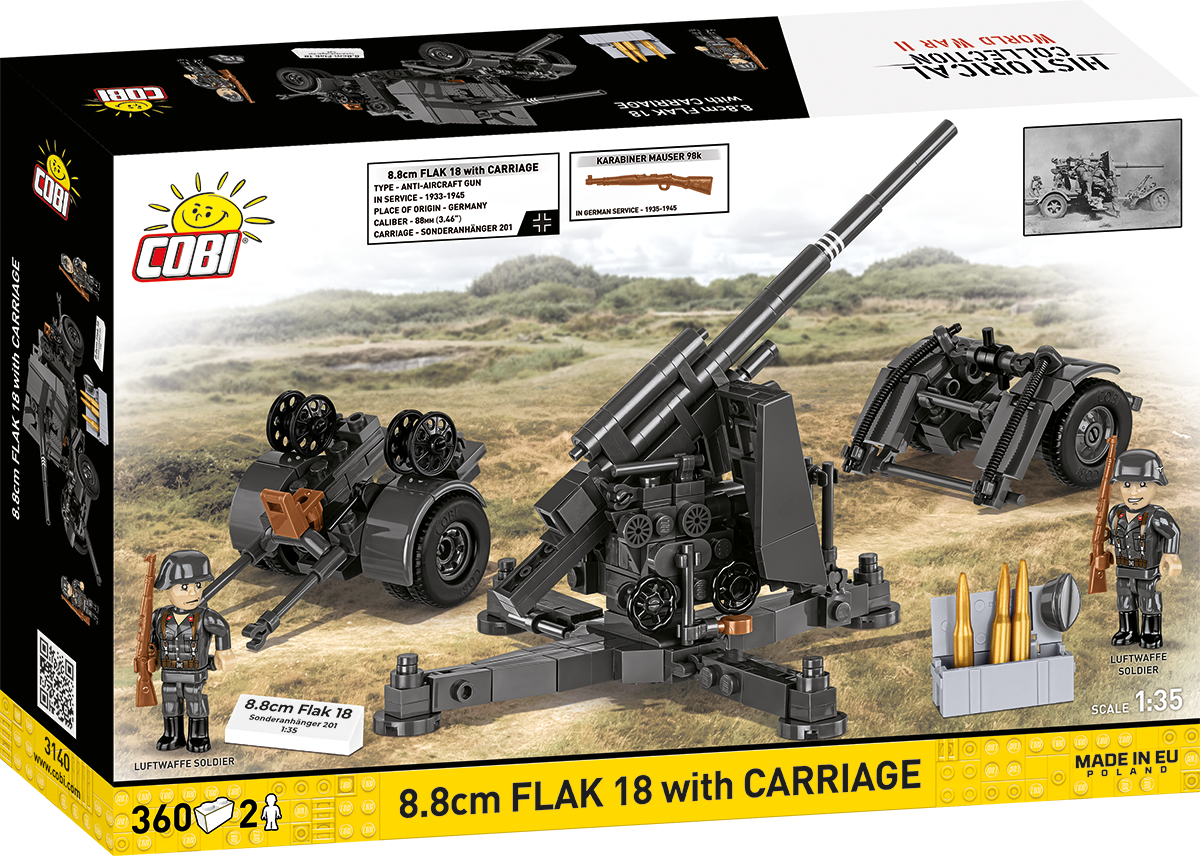 COBI 8.8cm FLAK 18 with Carriage Artillery : Set #3140