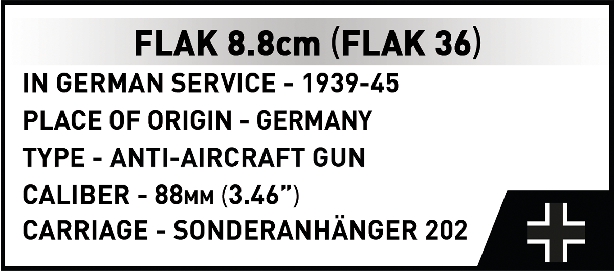 COBI Sd.Kfz.8 Towing 8.8cm FLAK 36 Artillery Half-Track : Set #3143