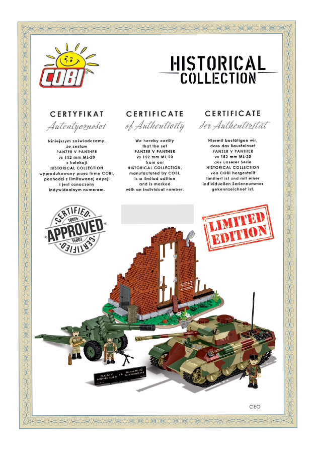 COBI LIMITED EDITION Panzer V Panther & 152mm ML-20 : Set #3144