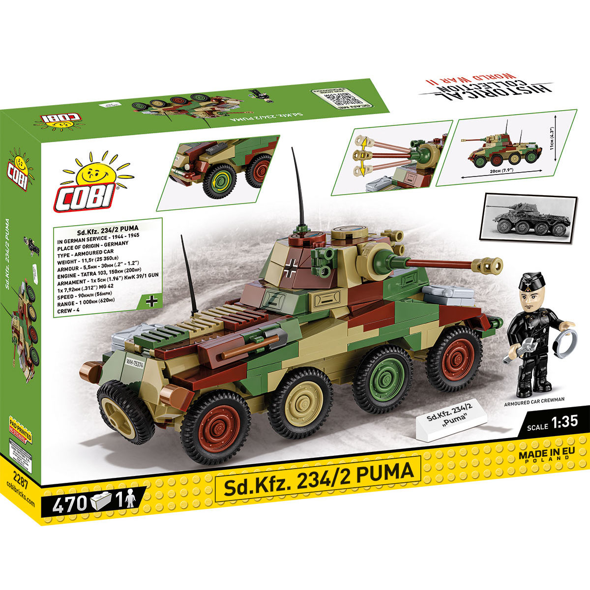 COBI Sd.Kfz. 234/2 PUMA Armored Vehicle : Set #2287