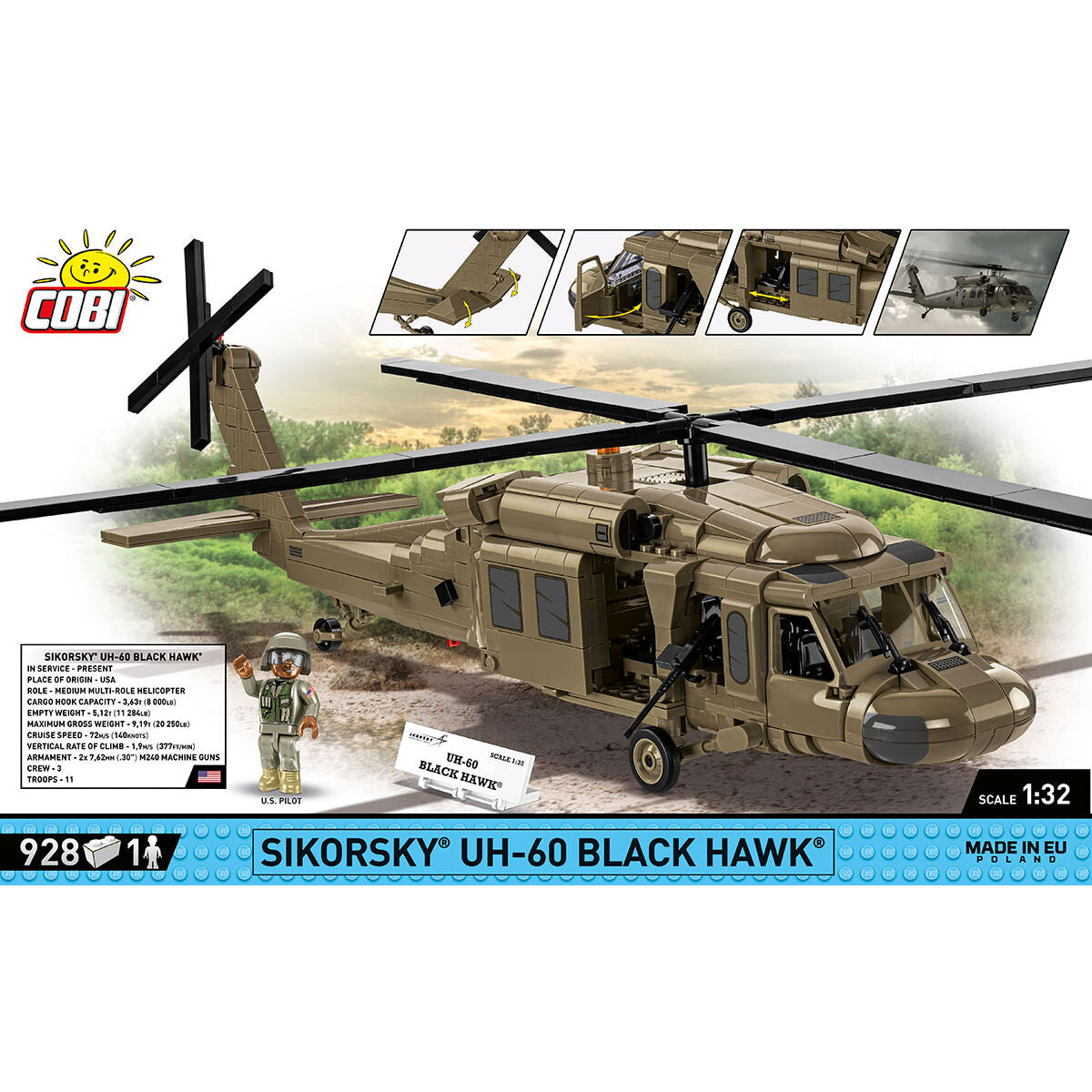 COBI Sikorsky UH-60 Black Hawk Helicopter: Set #5906