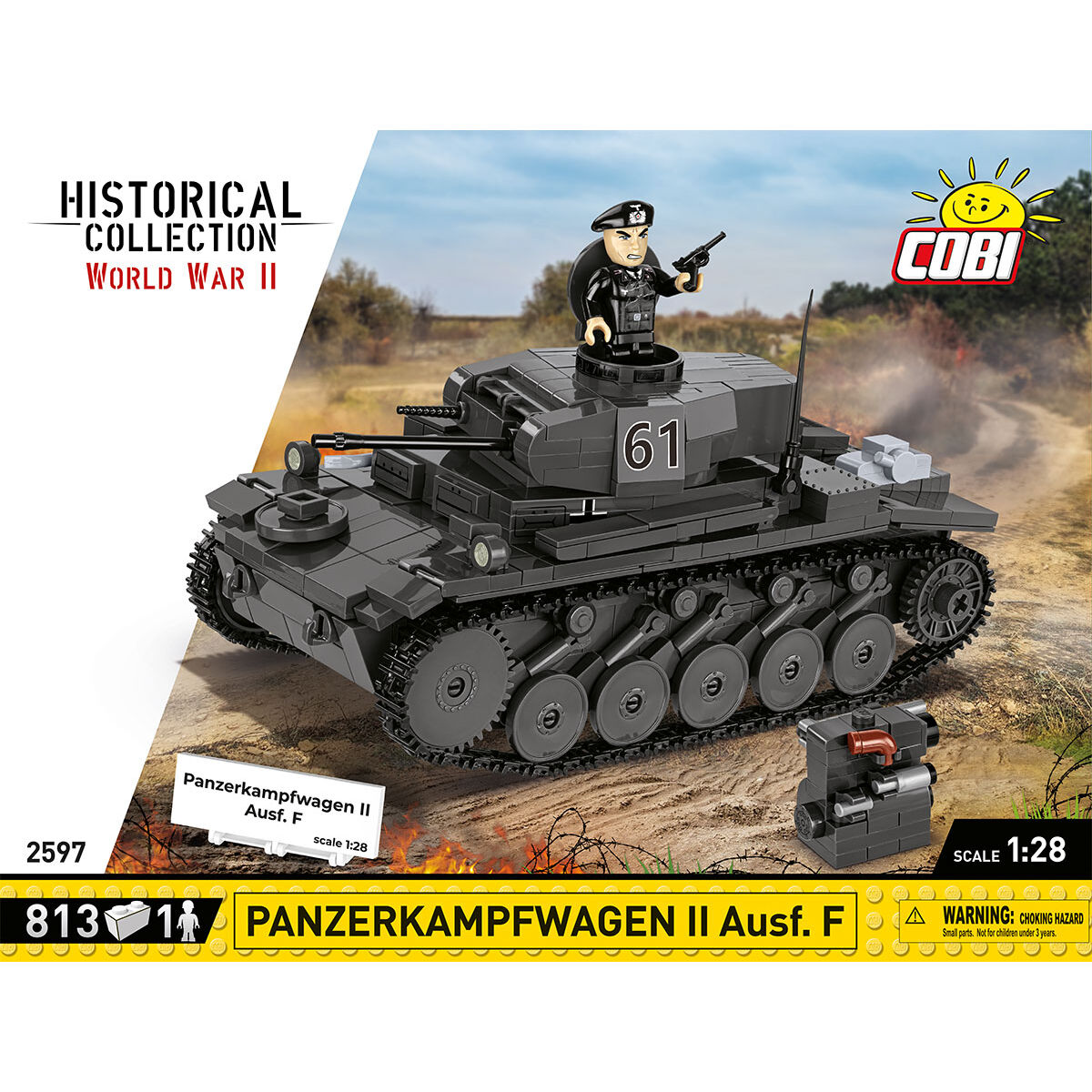 COBI PanzerKampWagen II Ausf. F Tank : Set #2597