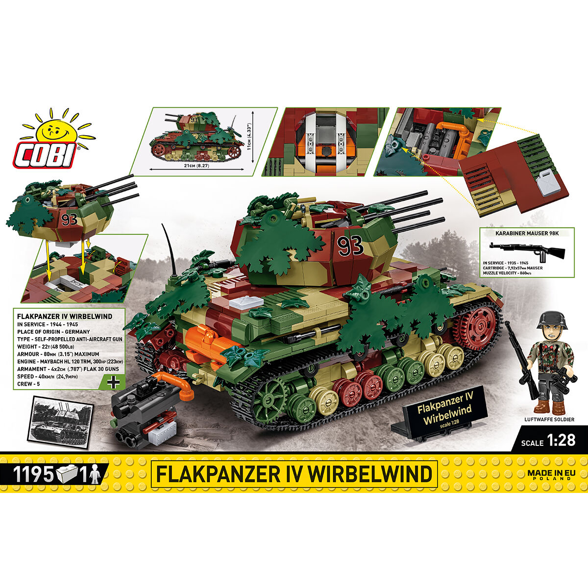 COBI EDICIÓN EJECUTIVA FlakPanzer IV Wirbelwind: Conjunto #2593