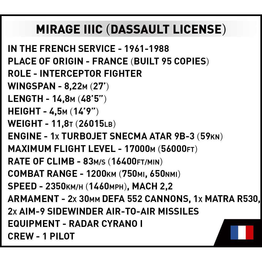 Avión de combate COBI Dassault Mirage III C: Conjunto #5818