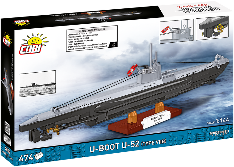 COBI U-Boot U-52 (Type VIIB) Submarine : Set #4852