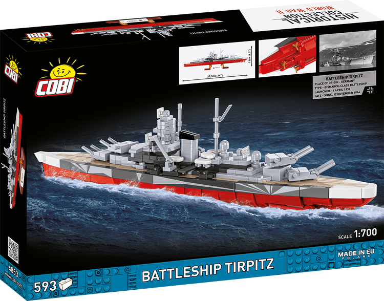 COBI German Battleship Tirpitz 1:700 Scale : Set #4853