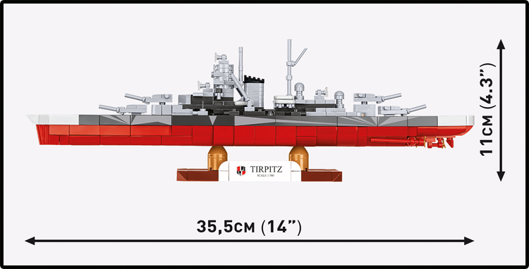 COBI German Battleship Tirpitz 1:700 Scale : Set #4853
