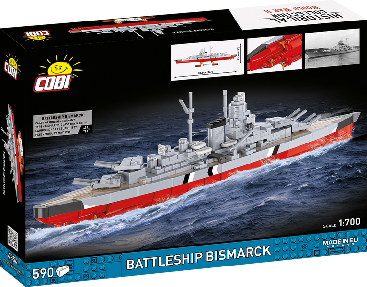 COBI German Battleship Bismarck 1:700 Scale : Set #4854
