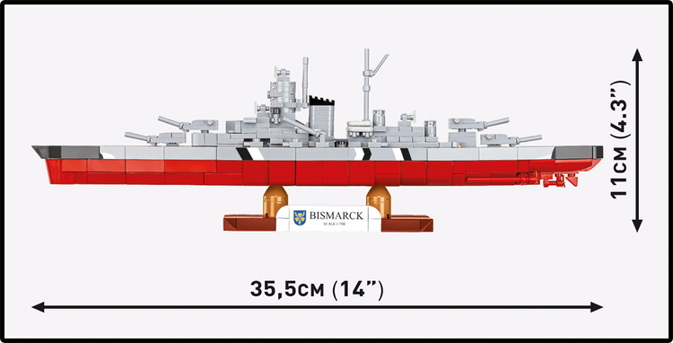 COBI German Battleship Bismarck 1:700 Scale : Set #4854