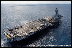Archival photograph of the original Charles de Gaulle aircraft carrier.