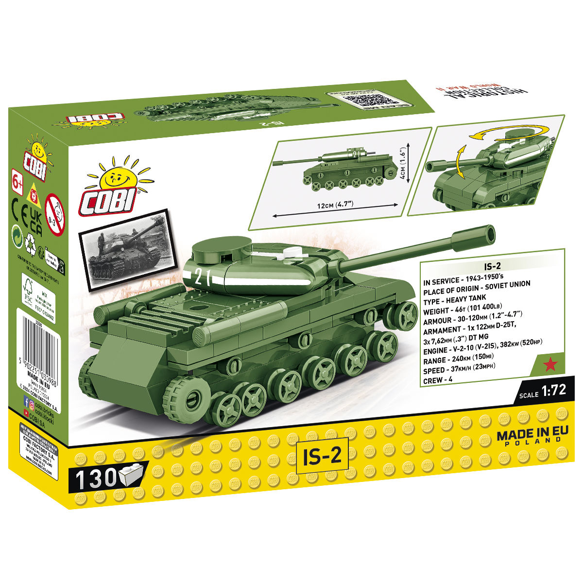 Tanque COBI IS-2 Escala 1:72: Set n.° 3098