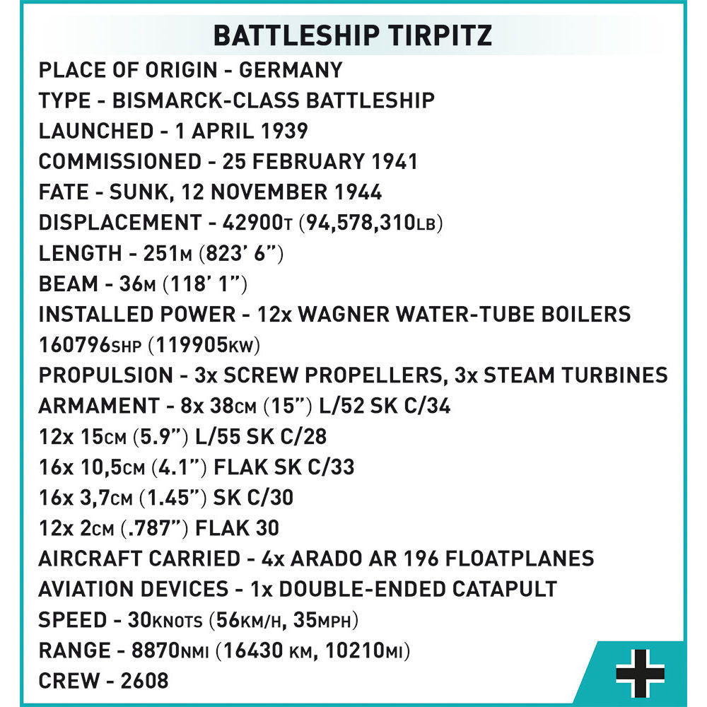 COBI Battleship Tirpitz: Set #4839