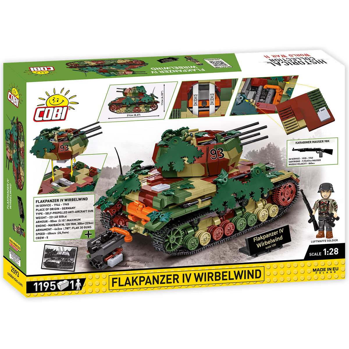 COBI EDICIÓN EJECUTIVA FlakPanzer IV Wirbelwind: Conjunto #2593