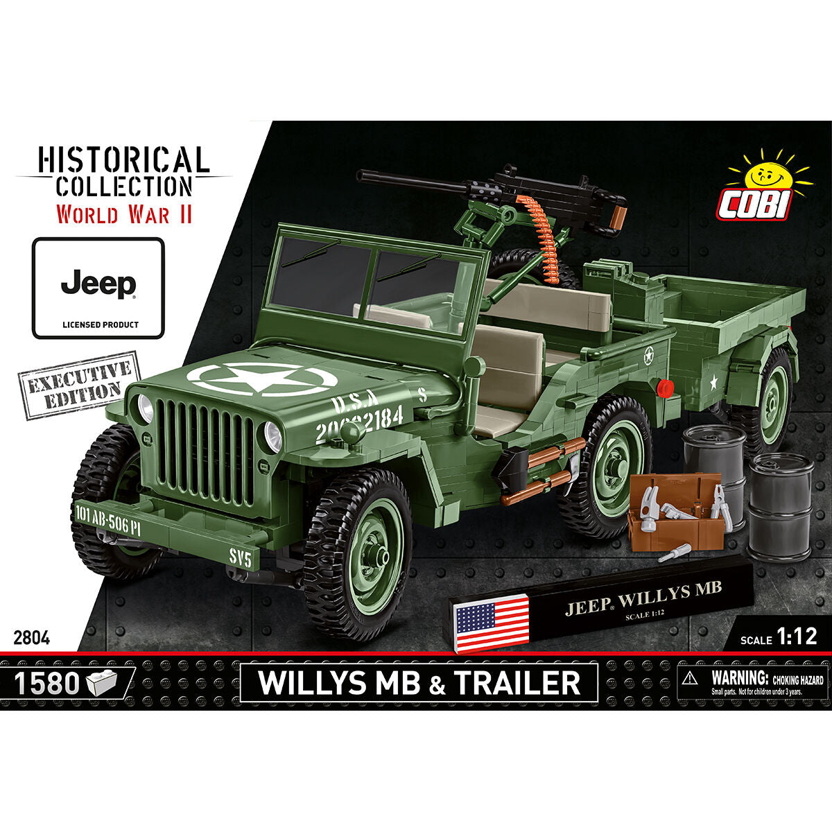 COBI EXECUTIVE EDITION JEEP Willys MB & Trailer: Set #2804