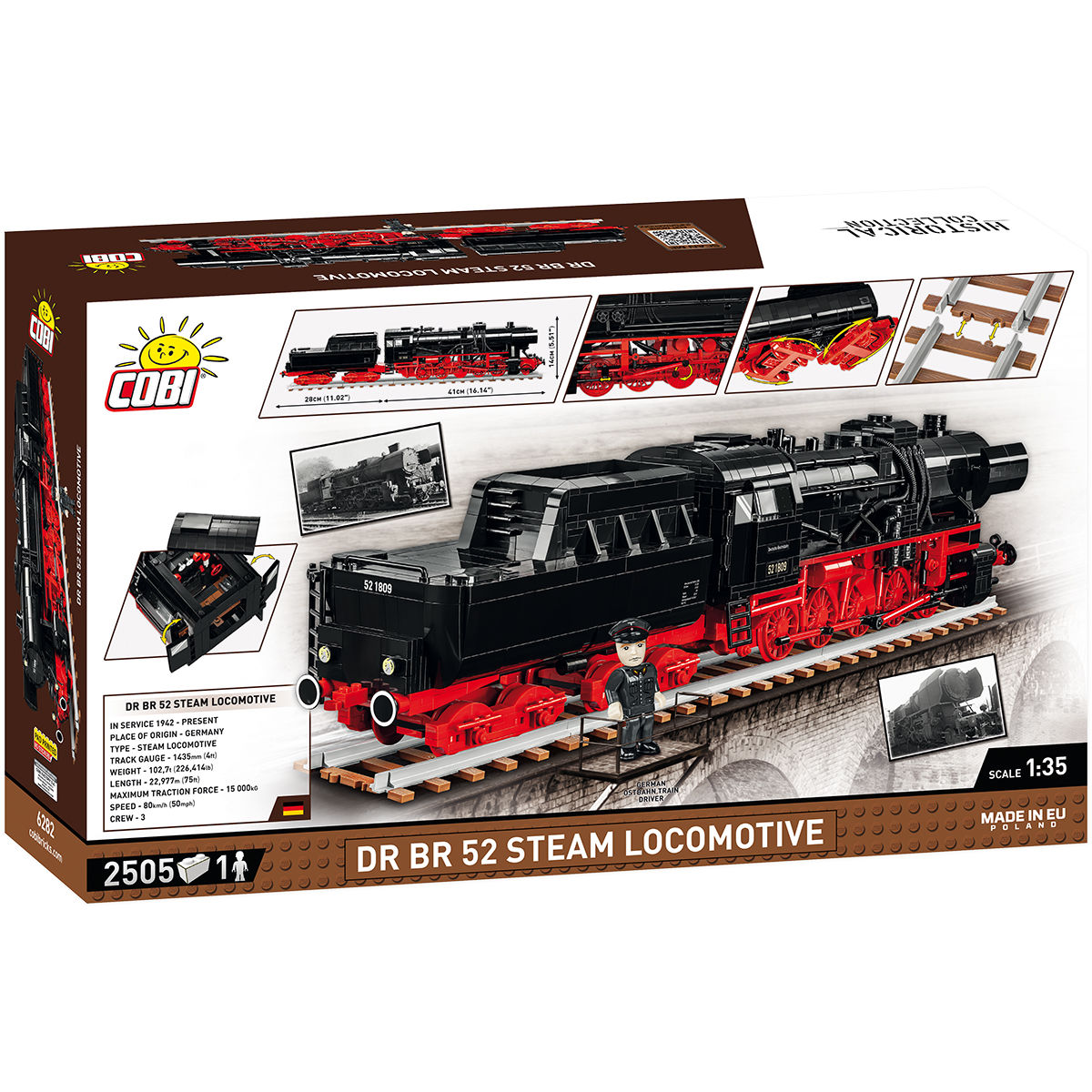Locomotora de vapor COBI DR BR 52: Juego n.° 6282