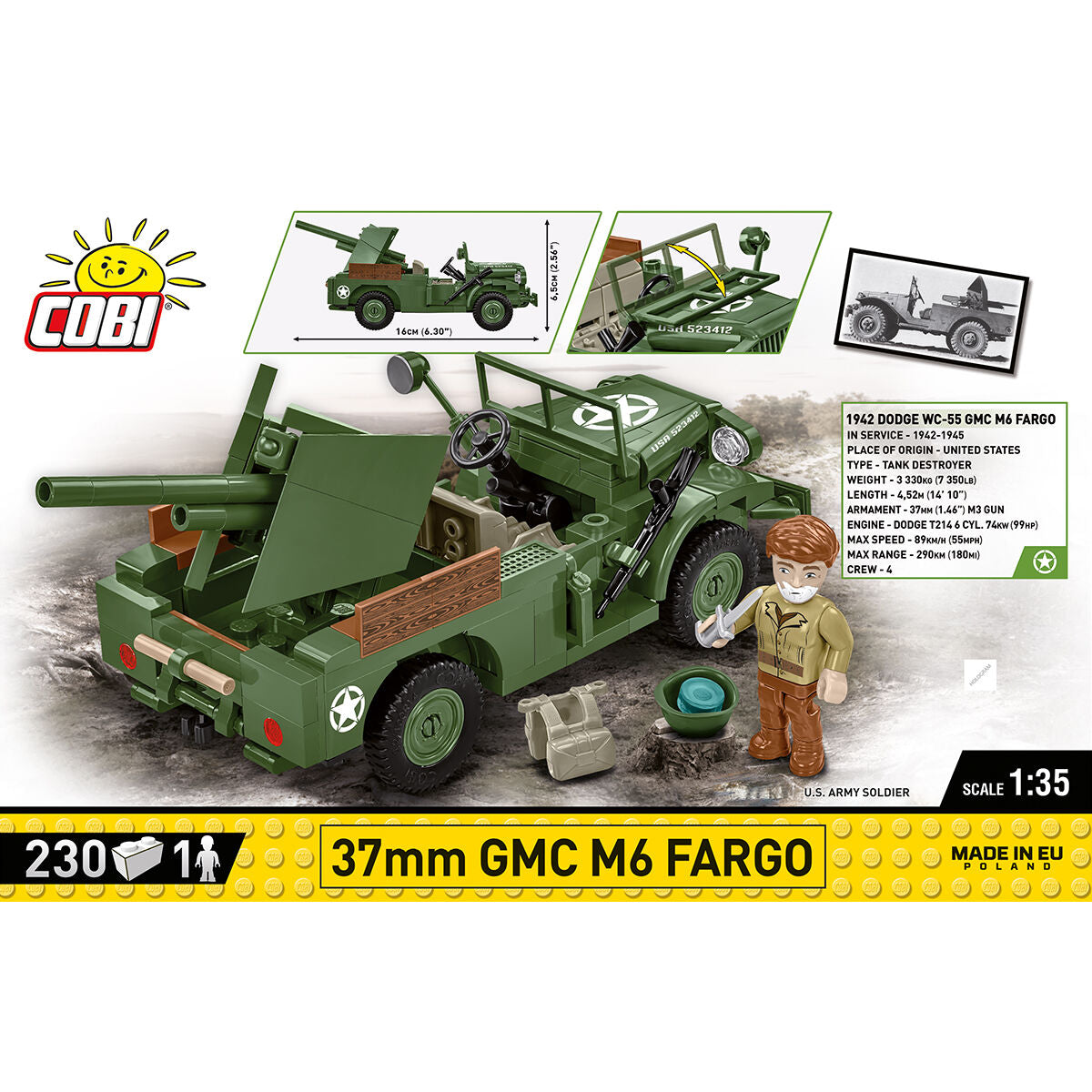 COBI 37 mm GMC M6 Fargo Vehículo: Juego n.° 3116
