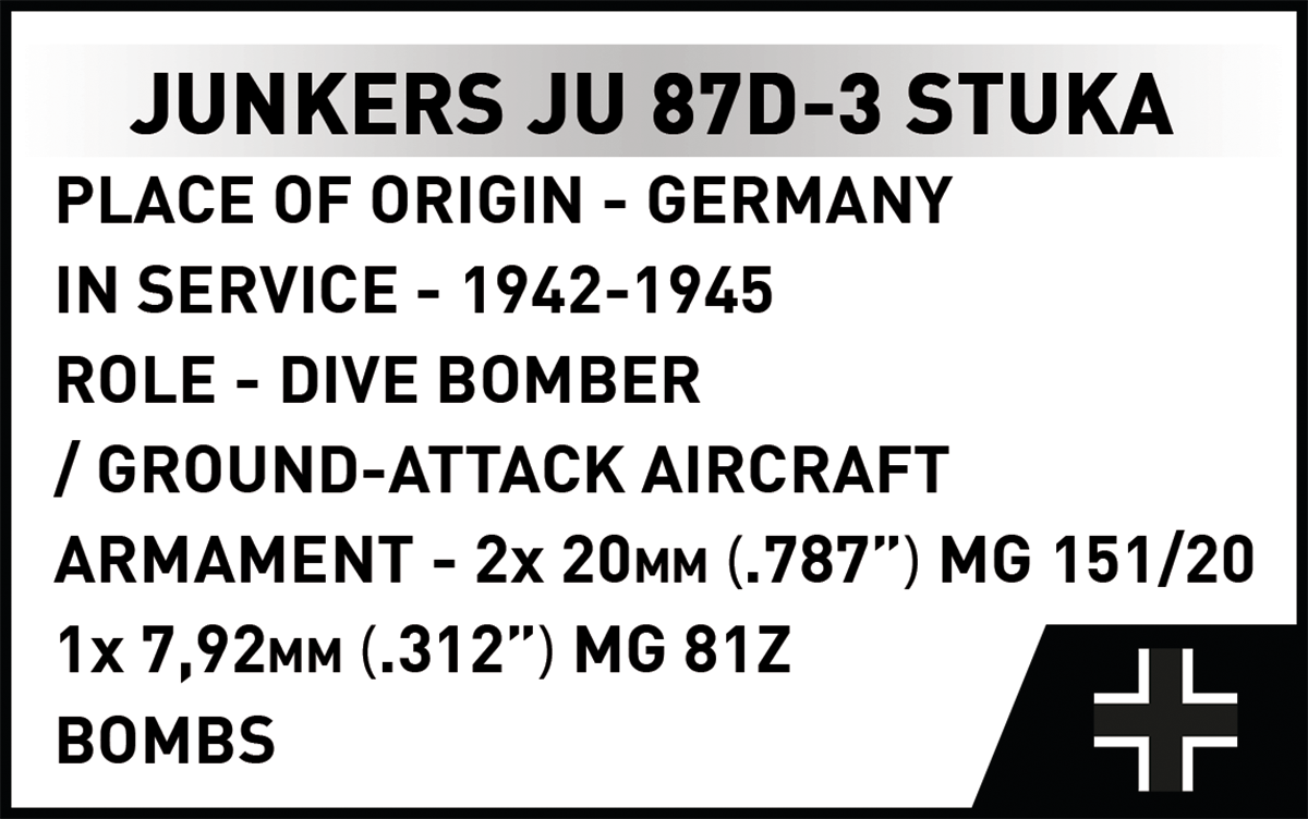 COBI Junkers JU 87D-3 STUKA Dive Bomber: Set #5768