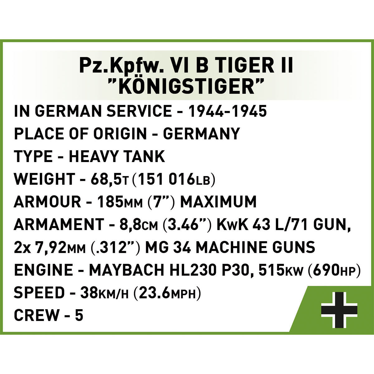 COBI Pz. Kpfw. VI B Tiger II 