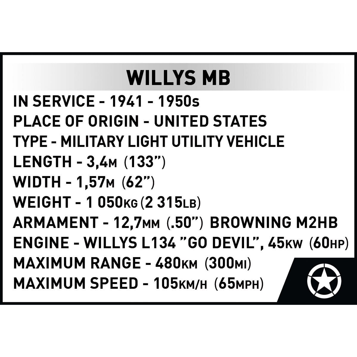 COBI JEEP Willys MB: Set #2805
