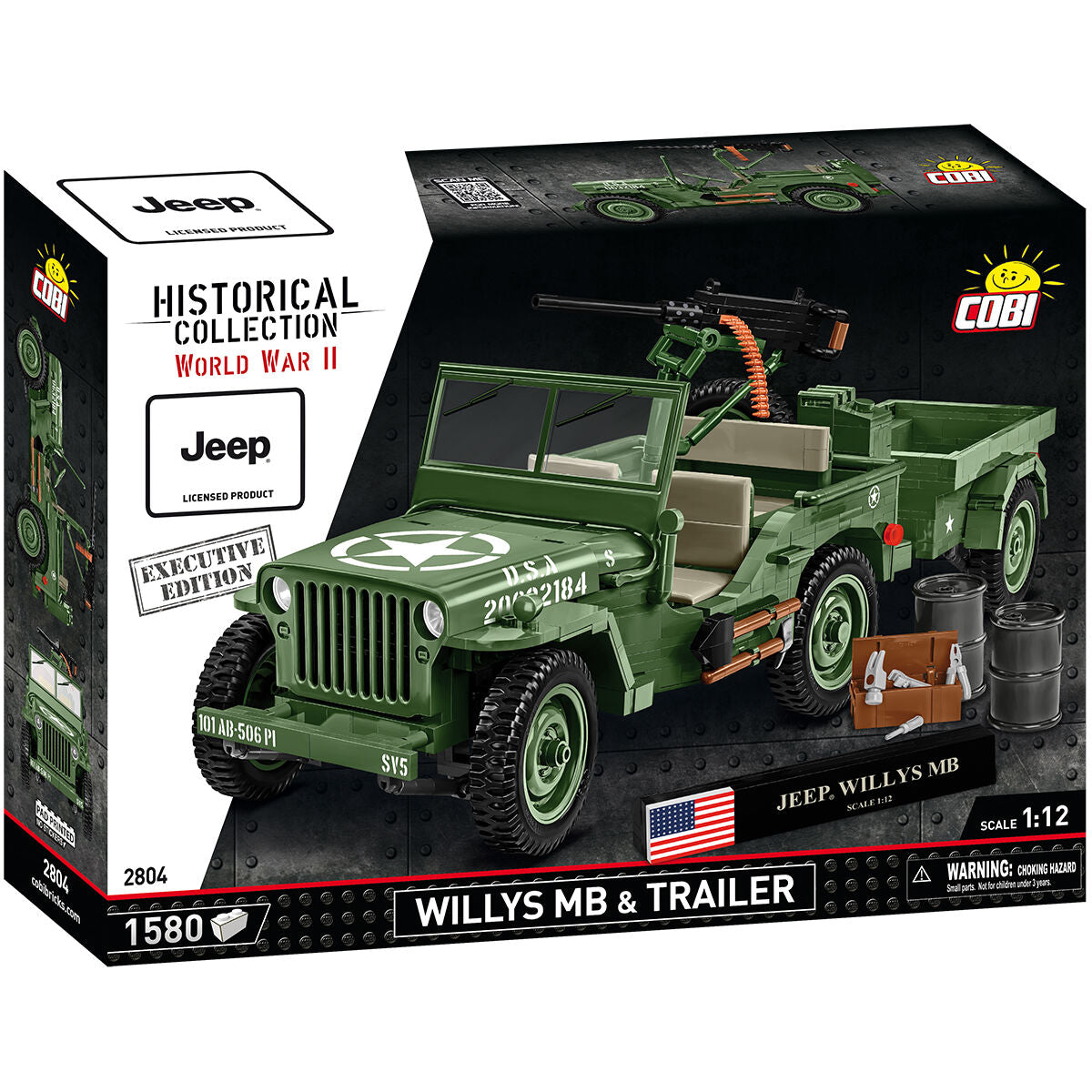COBI EXECUTIVE EDITION JEEP Willys MB & Trailer: Set #2804