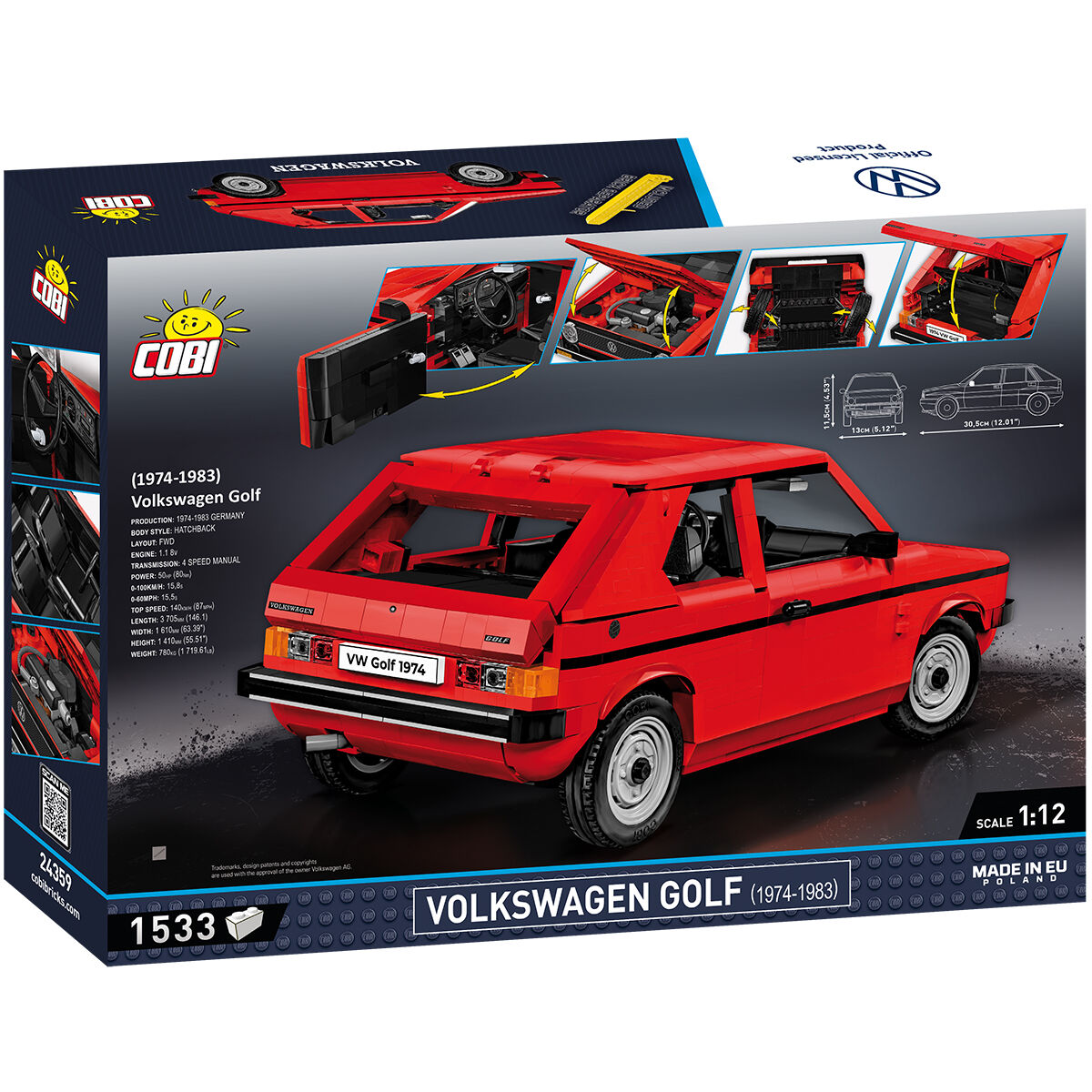 COBI Volkswagen Golf Red (1974-1983) : Set #24359