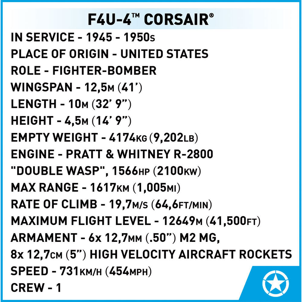 COBI F4U-4 Corsair Plane: Set #2417