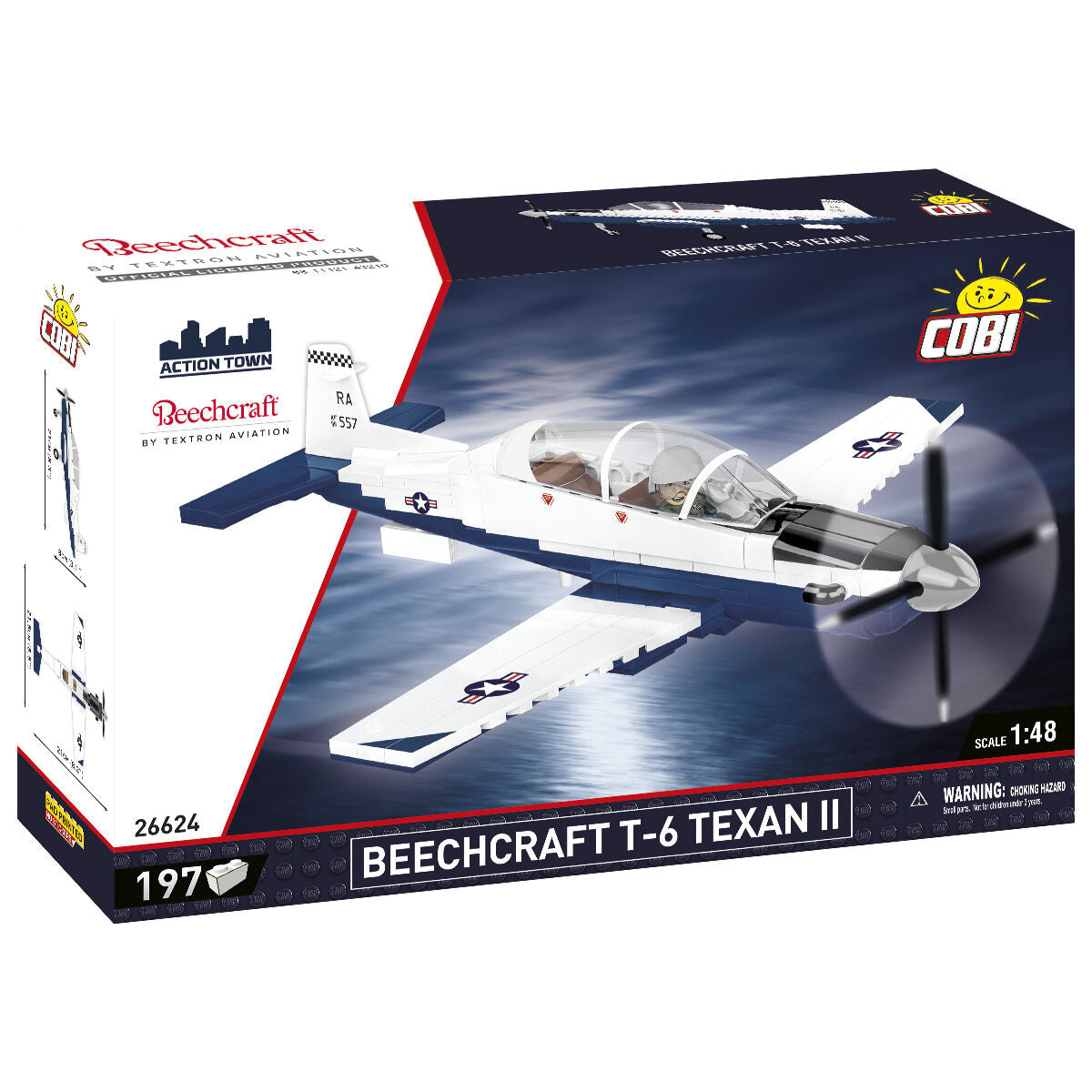 COBI Beechcraft T-6 Texan II Turbohélice Azul/Blanco: Juego n.° 26624