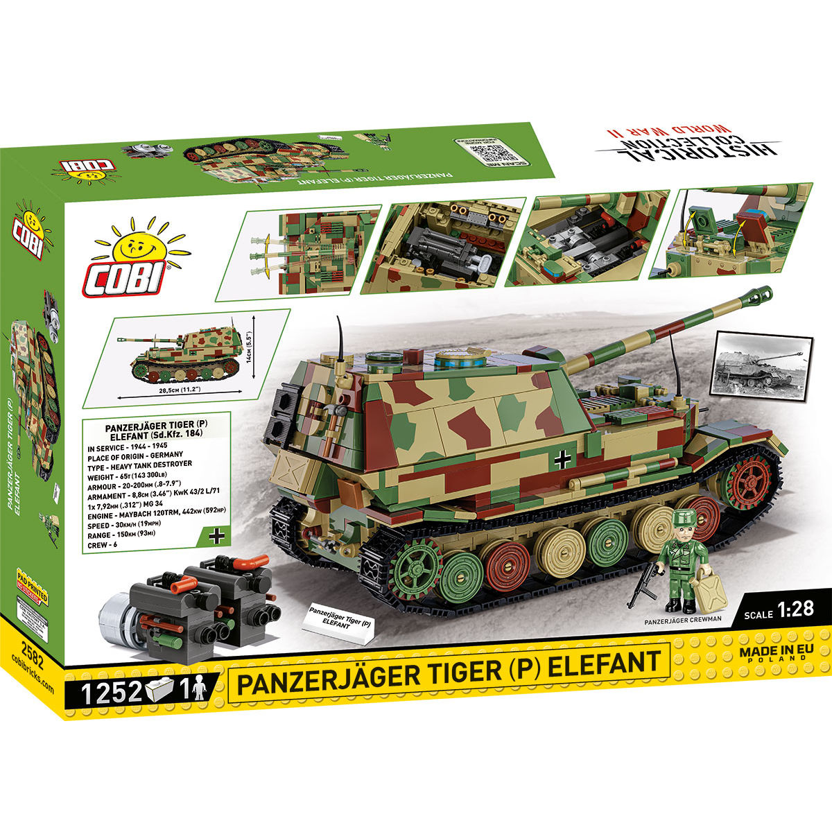 COBI PanzerJager Tiger (P) Elefant Tank Destroyer : Set #2582