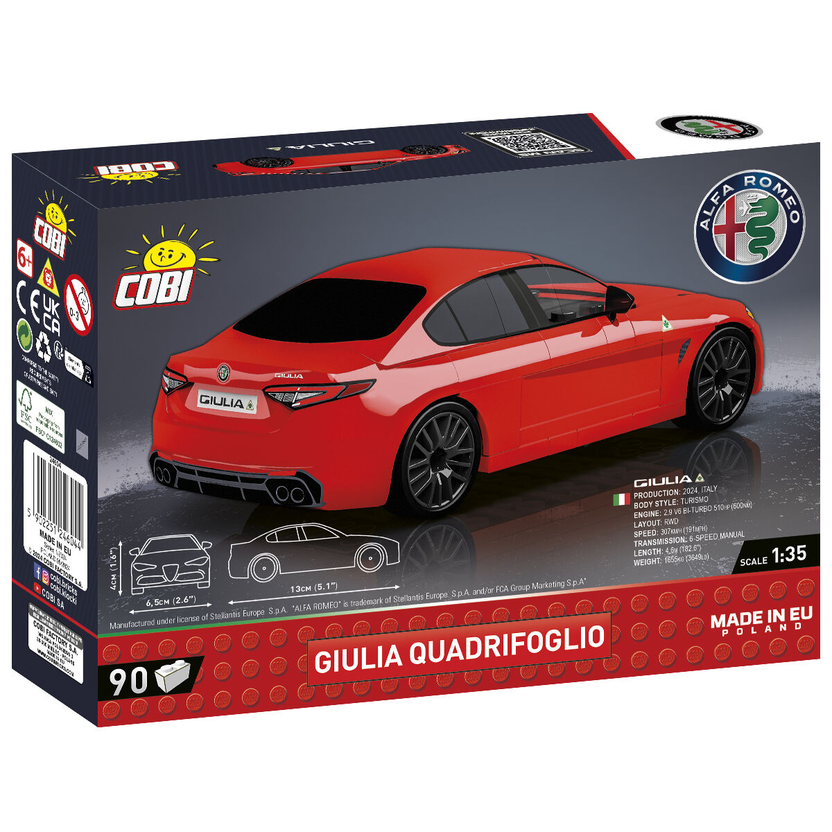 COBI Alfa Romeo Giulia Quadrifoglio Red Car: Set #24604