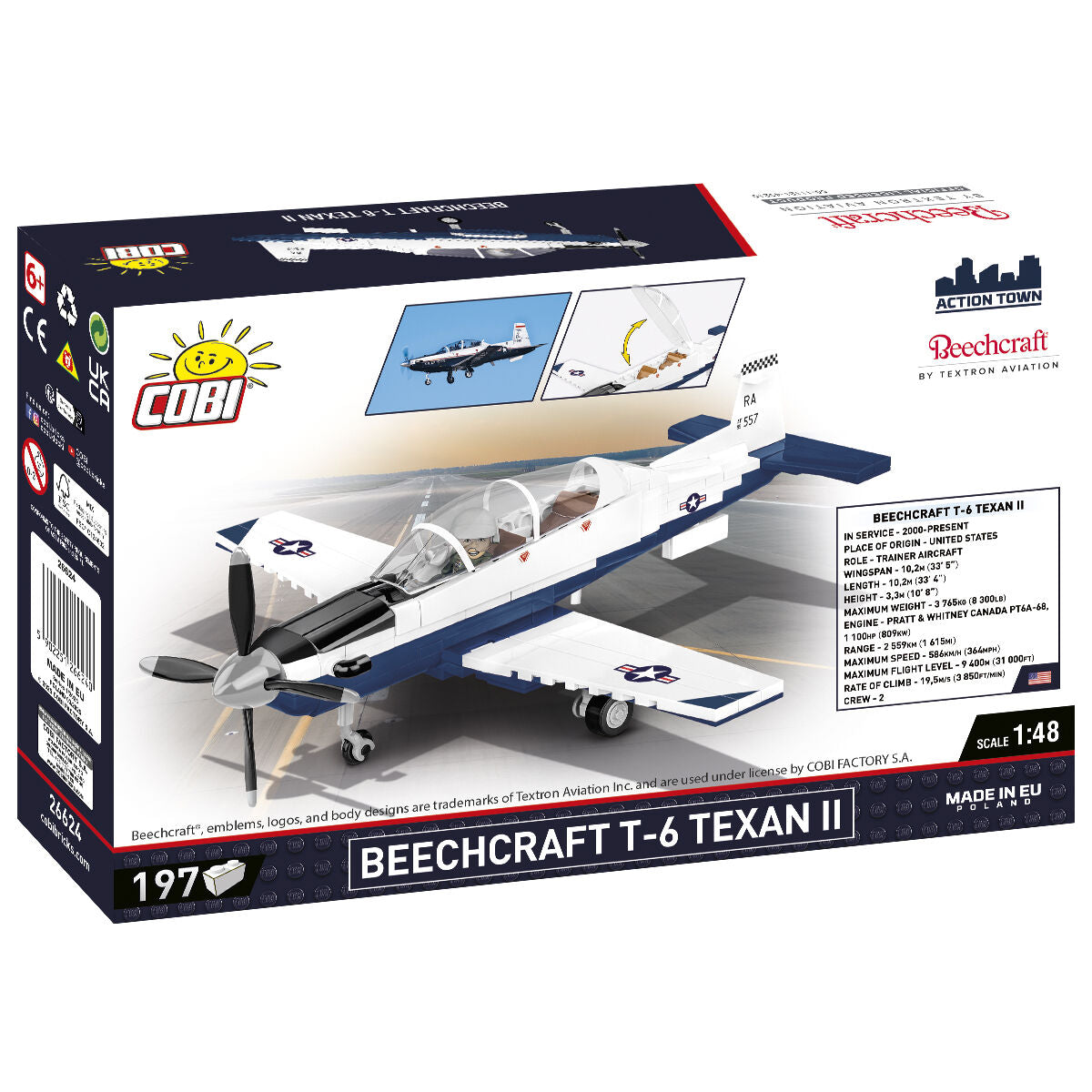 COBI Beechcraft T-6 Texan II Turboprop Blue/White: Set #26624