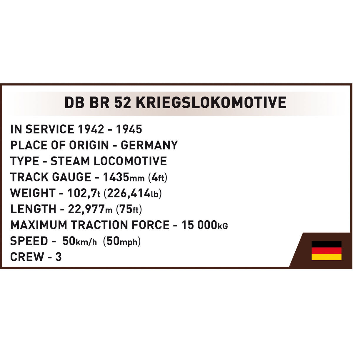 COBI Kriegslokomotive Baureihe 52 Locomotive : Set #6281