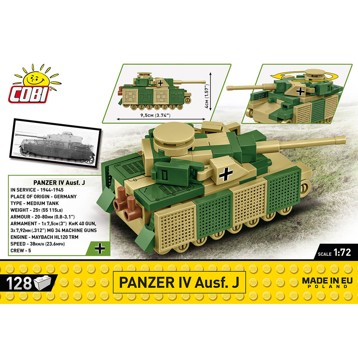 COBI Panzer IV Ausf. J Tank 1:72 Scale: Set #3097