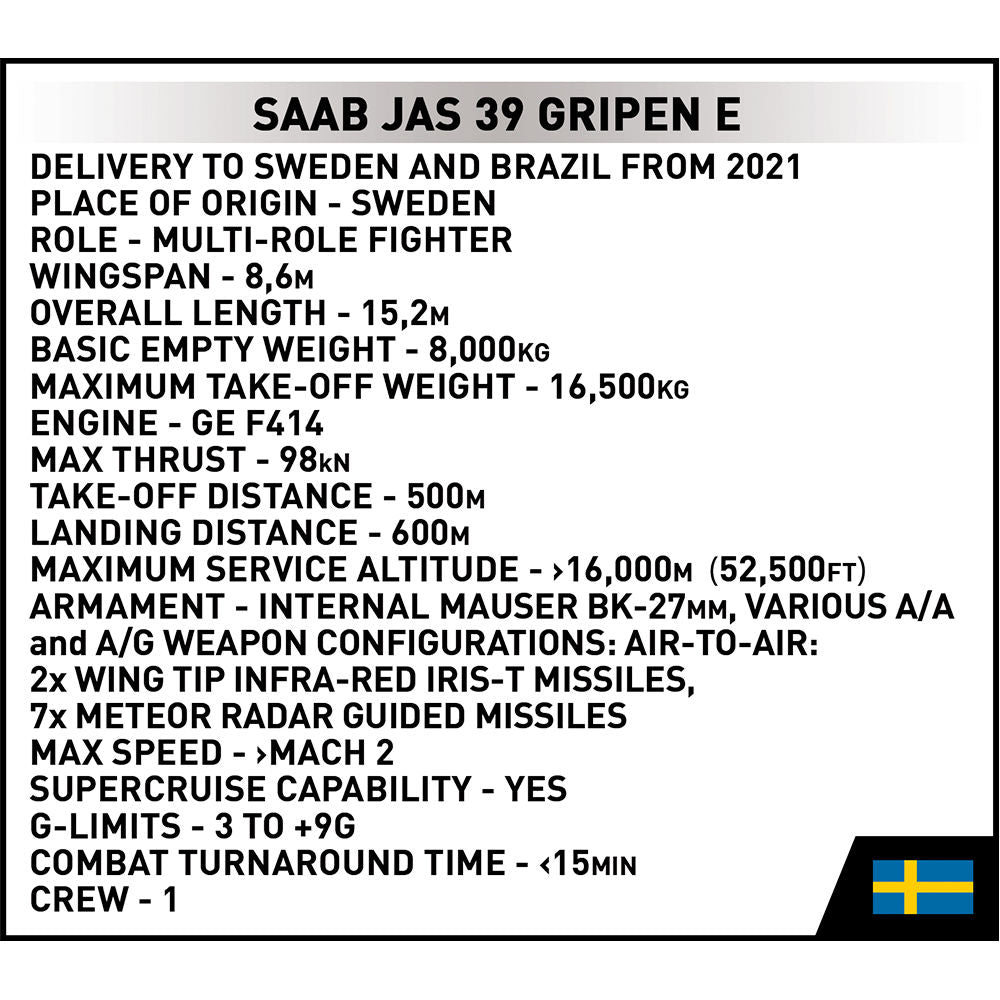 COBI SAAB JAS 39 Gripen E Fighter Jet: Set #5820