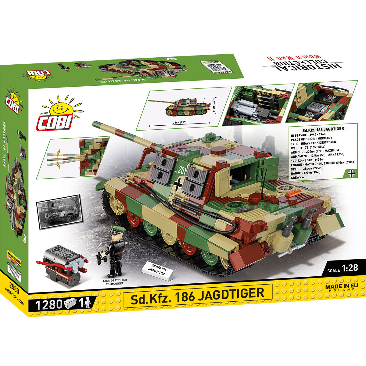 COBI PanzerJäger Tiger Heavy Tank Destroyer : Set #2580