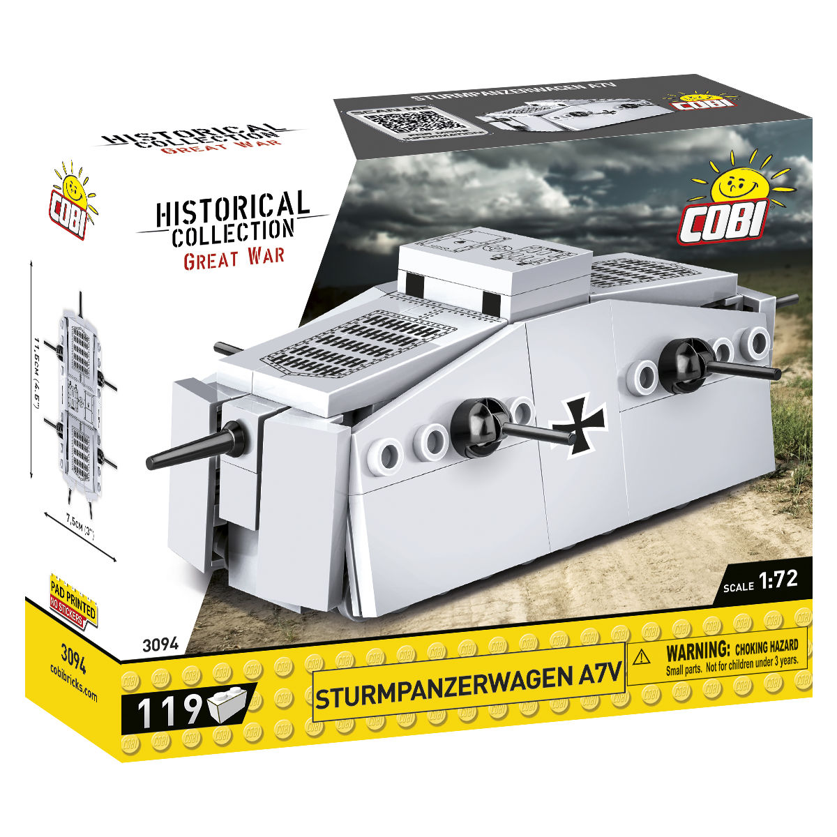 COBI SturmPanzerWagen A7V Tank 1:72 Scale: Set #3094