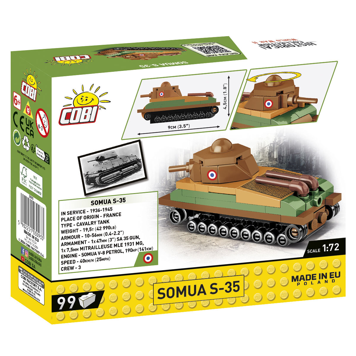 Tanque COBI Somua S-35 Escala 1:72: Set #3093